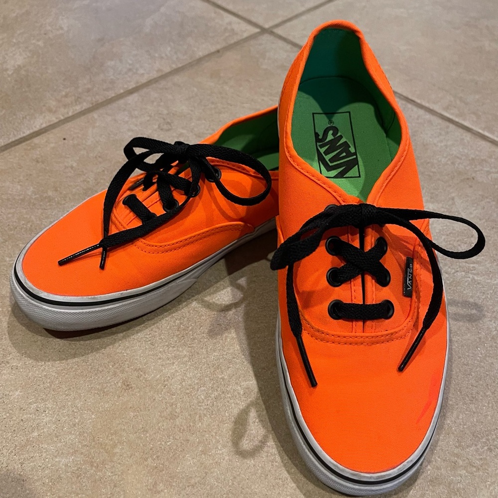 Vans Authentic low top sneakers neon orange women’s size 7.5